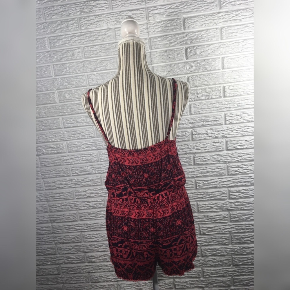 LA Hearts Red & Black Boho Patterned Romper - Picture 7 of 7